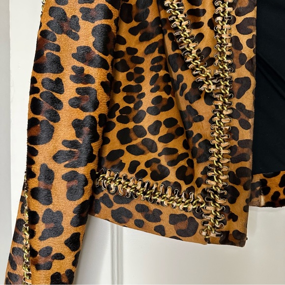Haute Hippie cheetah blazer with actual metal chains - Picture 6 of 6